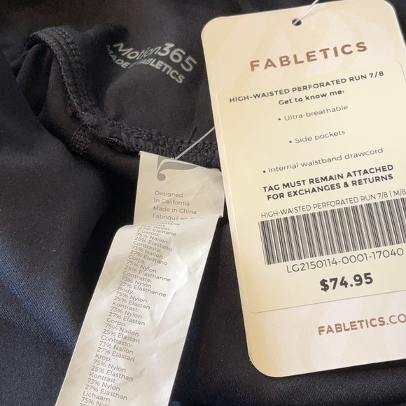 Fabletics High-Waisted Peforated Run 7/8 black - Picture 8 of 10